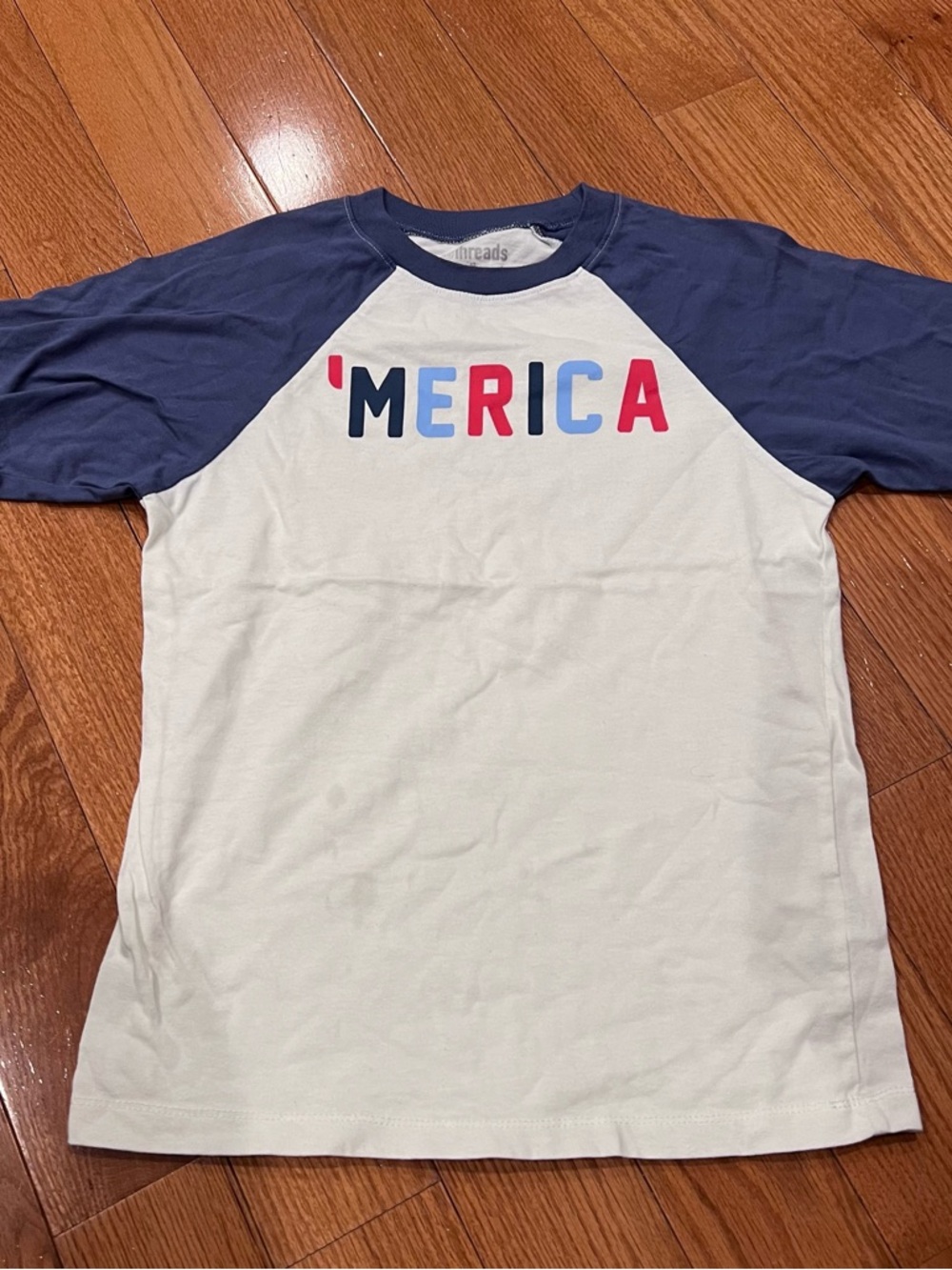10threads Girls ‘Merica white blue tee t shirt Size 12